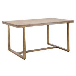 Table rectangulaire en bois et métal marron 150x90x78 cm
