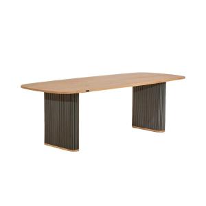 Table rectangulaire en chêne 10 couverts gris anthracite