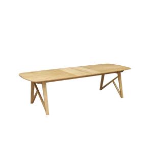 Table rectangulaire en chêne 2 rallonges 8/10 couverts tein…