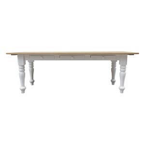 Table rectangulaire en chêne 8/10 couverts blanche