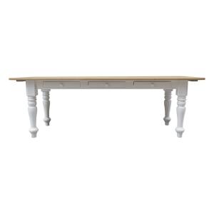 Table rectangulaire en chêne 8 couverts blanche