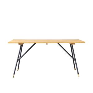 Table rectangulaire en pin massif et métal 6 pers.