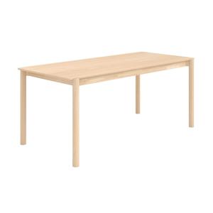 Table rectangulaire en placage frêne effet blanchi 6 places