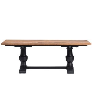 Table rectangulaire en teck piétement noir poutre L260