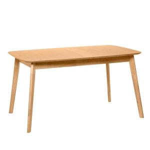 Table rectangulaire extensible 120 avec plateau en chêne.