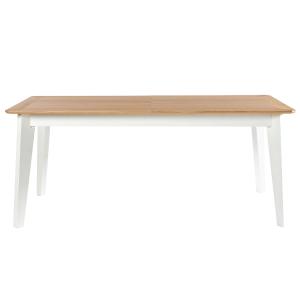 Table rectangulaire extensible en chêne L180/260 blanc