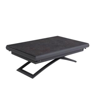 Table relevable extensible en acier et céramique marbre ant…