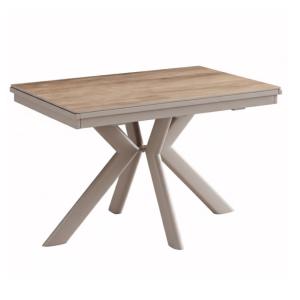 Table repas 120x80cm extensible céramique décor chêne pied…