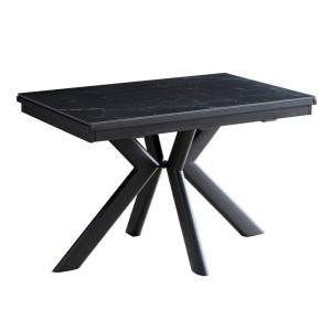 Table repas 120x80cm extensible plateau décor marbre pied é…