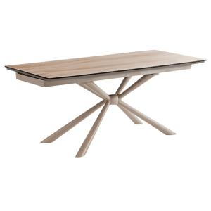 Table repas 180x90cm extensible céramique décor chêne pied…