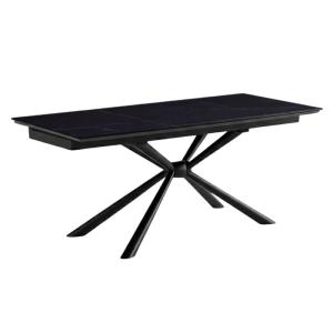 Table repas 180x90cm extensible céramique décor marbre pied…