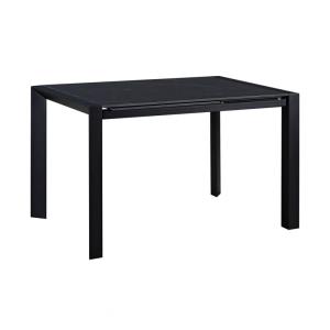 Table repas allongeable céramique marbré noir pieds métal g…