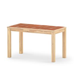 Table repas de jardin 125x65 en bois et céramique terre cui…