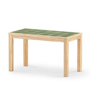 Table repas de jardin 125x65 en bois et céramique vert clai…