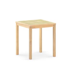 Table repas de jardin 65x65 en bois et céramique verte