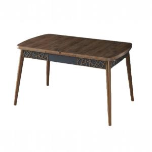 Table repas extensible 132-170 cm décor bois sombre