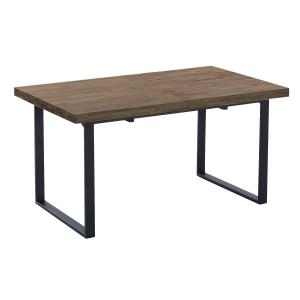 Table repas extensible bois foncé et acier noir L180