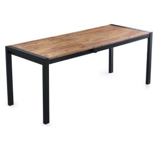 Table repas extensible en aggloméré et métal