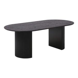 Table  repas ovale pieds relief mdf effet bois foncé