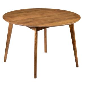 Table repas ronde D.120 cm, 6 p, en bois de Manguier massif