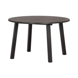 Table repas ronde extensible en chêne noir mat