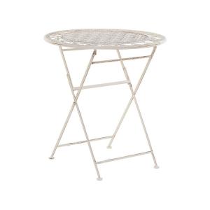 Table ronde 2 personnes en métal beige