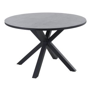 Table ronde 4 personnes en aluminium et verre gris