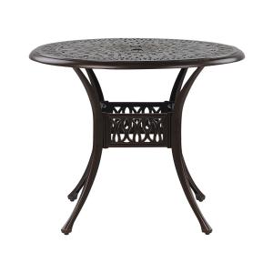 Table ronde 4 personnes en aluminium marron