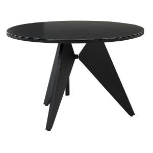 Table ronde 4 personnes en aluminium noir