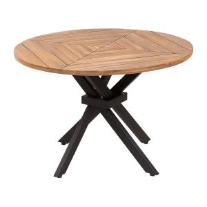 Table ronde 4 personnes en bois d'acacia marron