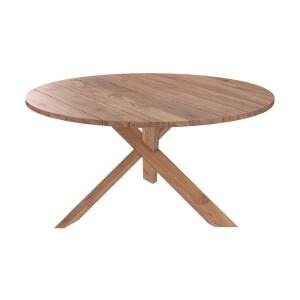 Table ronde 6-8 personnes en bois de teck recyclé D150 cm