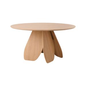 Table ronde 6 personnes effet bois clair