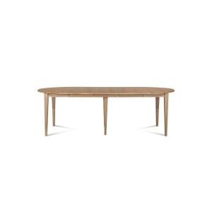 Table ronde 6 pieds fuseau D105   3 rallonges bois chêne