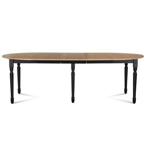 Table ronde 6 pieds tournés D115   3 rallonges bois