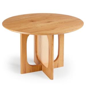 Table ronde avec cannage d120cm bohemia chêne clair et roti…