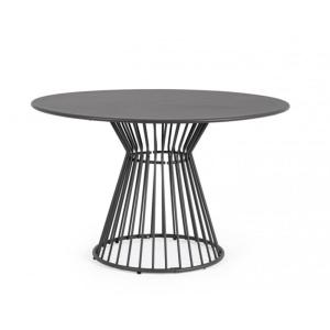 Table ronde en acier anthracite Ø 120 cm
