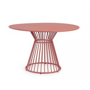 Table ronde en acier rouge Ø 120 cm