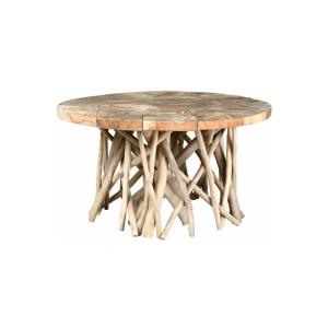 Table ronde en teck puzzle -