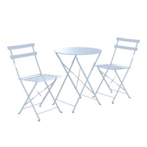 Table ronde et chaises de jardin pliantes 2 places en métal…