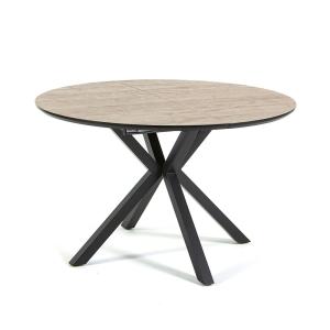 Table ronde extensible ⌀120 cm avec plateau en bois et pied…