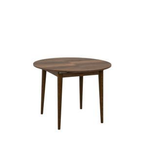 Table ronde extensible décor noyer 4/6 personnes