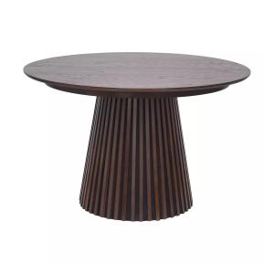 Table ronde extensible en bois brun