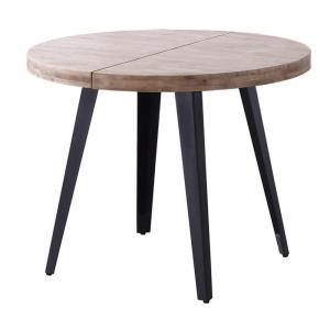 Table ronde extensible en bois naturel D100