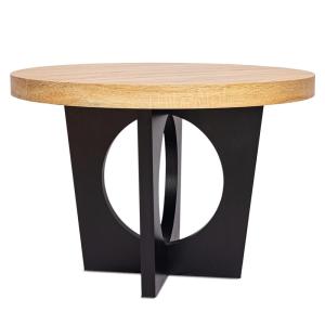 Table ronde extensible kalipso chêne clair et noir