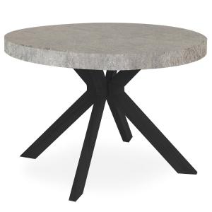 Table ronde extensible myriade noir et effet béton
