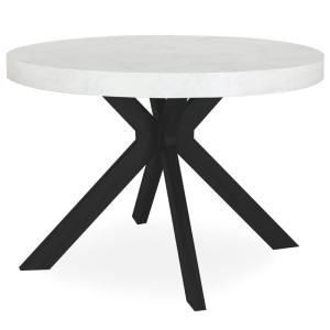 Table ronde extensible myriade noir et effet marbre