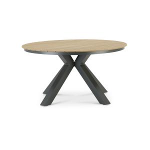 Table ronde imitation bois anthracite 140cm