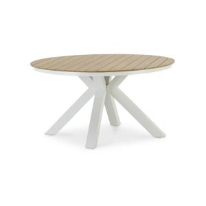 Table ronde imitation bois blanc 140cm