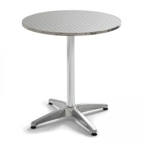 Table ronde inclinable en inox gris