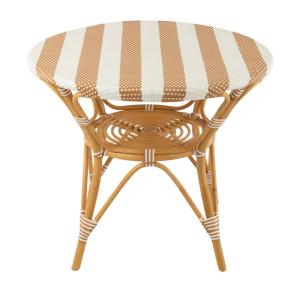 Table ronde parisienne tressée rayures D90 2 places beige